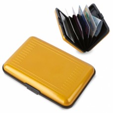 Porta-cartões de alumínio com divisões