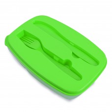 Caixa Plástica para comida + garfo e faca 