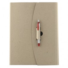 Pasta ecológica A4 com mola para bloco e presilha para esferográfica 