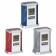 Porta Lápis com Relógio