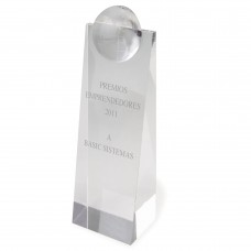 Troféu Cristal com Globo no Topo