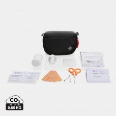 Kit de primeiros socorros em bolsa de PU nubuck reciclado RCS, compatível com envio postal